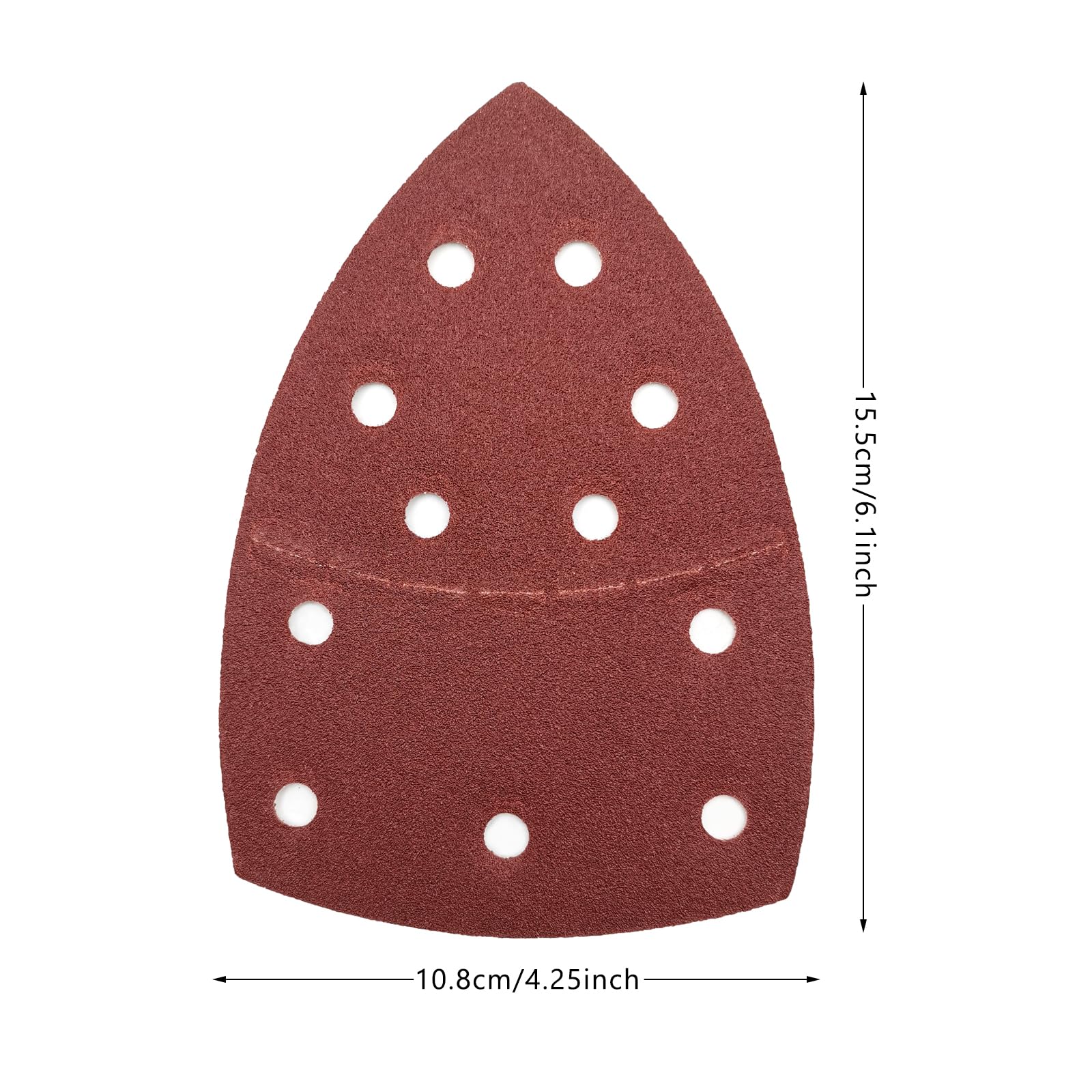 50 PCS Mouse Detail Sander Sandpaper, 120 Grit Palm Sander Sandpaper 11 Holes Hook and Loop Sander Pads Triangular Sanding Sheets Abrasive Sanding Paper for Mouse Sander