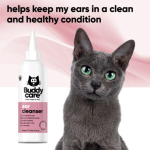 Cat Ear Cleanser by Buddycare | 200ml | Soothing Ear Cleaning Solution for Cats | Naturally Derived Ingredients With Aloe Vera