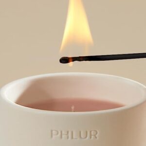 PHLUR Missing Person Scented Candle - Floral Skin Musk Candle with Bergamot, Musk, Orange & Sandalwood - Made with Botanical Waxes - 70+ Hour Burn Time (10.5 oz)