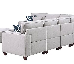 Devion Furniture Modular Seat L Shaped Floor Sofa, Couch for Living, Apartment, Play Room, Airbnb Sectional, Large, Light Gray