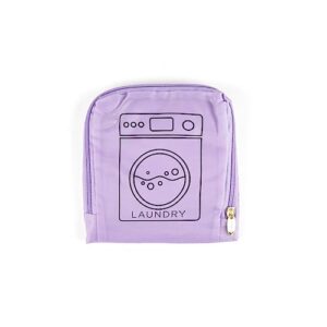 miamica foldable travel laundry bag, 21'' x 22'', purple "laundry" – lightweight, durable design with drawstring closure