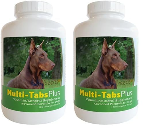 Healthy Breeds Doberman Pinscher Multi-Tabs Plus Chewable Tablets 180 Count (Pack of 2)