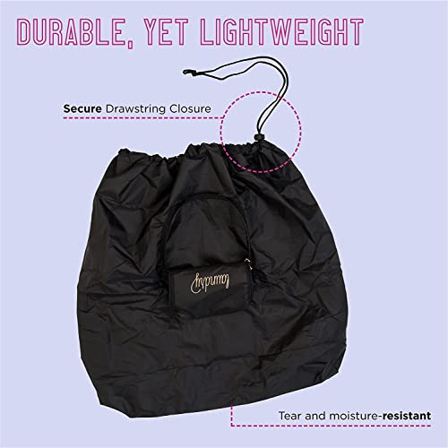 MIAMICA Foldable Travel Laundry Bag, 21'' x 22'', Purple "Laundry" – Lightweight, Durable Design with Drawstring Closure