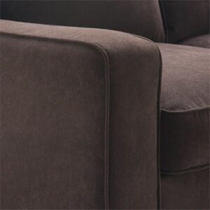 Pemberly Row Modern/Contemporary Palisades 61" Loveseat in Dark Brown