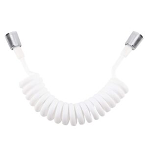 mokernali spring flexible shower hose, anti-twist stretchabletelescopic shower hose for water plumbing toilet bidet sprayer hand shower bathroom(white)