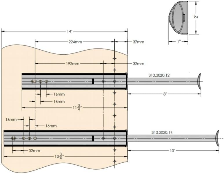 TAG Hardware Premium 14 1/8 Inch Long Expendible Pullout Closet Wardrobe Valet Rod (Matte Gold)