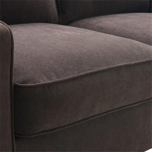 Pemberly Row Modern/Contemporary Palisades 61" Loveseat in Dark Brown