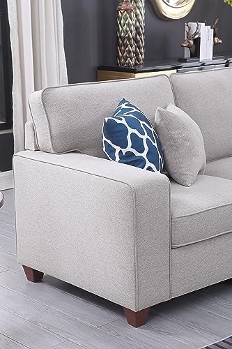 Devion Furniture Modular Seat L Shaped Floor Sofa, Couch for Living, Apartment, Play Room, Airbnb Sectional, Large, Light Gray