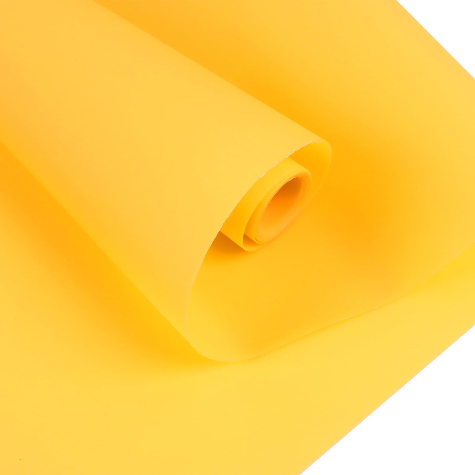 HGUAN Smooth Solid Color PVC Jelly Roll Vinyl Faux Leather Fabric 12"X53"(30cmX135cm) for Making Crafts,Hair Bows,and Sewing Craft Projects (Yellow)