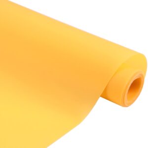 HGUAN Smooth Solid Color PVC Jelly Roll Vinyl Faux Leather Fabric 12"X53"(30cmX135cm) for Making Crafts,Hair Bows,and Sewing Craft Projects (Yellow)