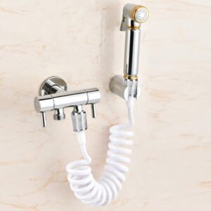 Mokernali Spring Flexible Shower Hose, Anti-Twist StretchableTelescopic Shower Hose for Water Plumbing Toilet Bidet Sprayer Hand Shower Bathroom(White)