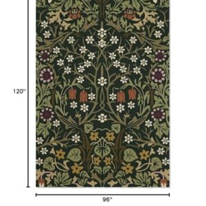 Restoration and Renovation Handmade Floral Area Rug | Vibrant Flower Design, Exquisite Craftsmanship Premium Quality | Living Room Bedroom & Kitchen Décor (Green, 5' x 8')