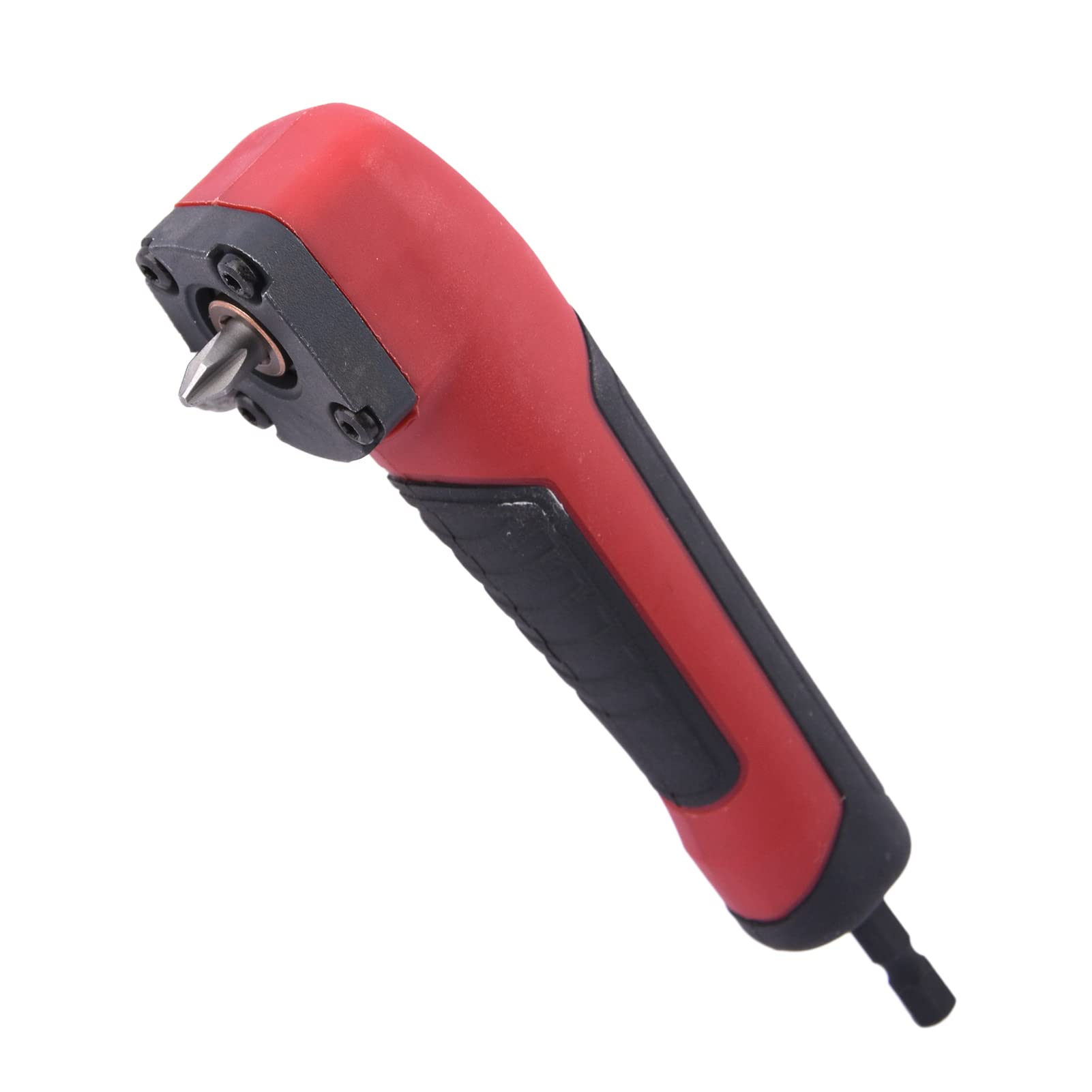 MJFUNTXY Right Angle Drill Attachment,90 Degree Drill Adapter Electric Screwdriver Repair Tool Right Angle Attachment Extension Screwdriver Socket Holder Drill Bit Corner Adapter (red)