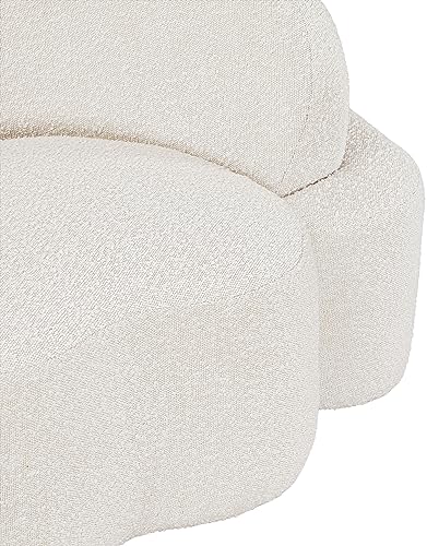 Meridian Furniture 108Cream-L Principessa Collection Modern | Contemporary Loveseat with Rich Cream Boucle Fabric, Curved Seat and Back, 68" W x 35" D x 29" H, Cream