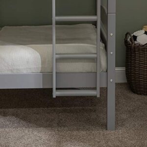 Walker Edison Della Transitional Twin-Over-Twin Bunk Bed Frame, Twin Size, Grey