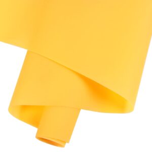 hguan smooth solid color pvc jelly roll vinyl faux leather fabric 12"x53"(30cmx135cm) for making crafts,hair bows,and sewing craft projects (yellow)