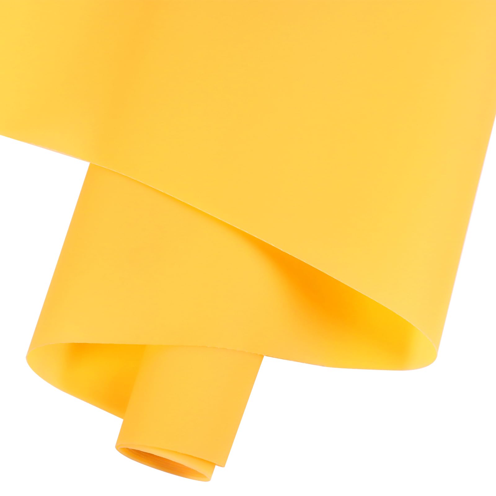 HGUAN Smooth Solid Color PVC Jelly Roll Vinyl Faux Leather Fabric 12"X53"(30cmX135cm) for Making Crafts,Hair Bows,and Sewing Craft Projects (Yellow)