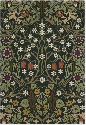 Restoration and Renovation Handmade Floral Area Rug | Vibrant Flower Design, Exquisite Craftsmanship Premium Quality | Living Room Bedroom & Kitchen Décor (Green, 5' x 8')