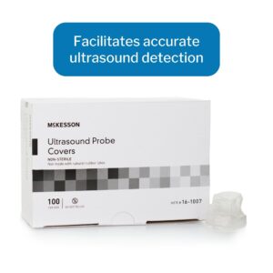 McKesson Ultrasound Probe Cover - Disposable Hygienic Protection for Accurate Ultrasound Detection, Latex-Free, Non-Lubricated, Individually Packaged, 1 in x 9 in, 100 Count, 1 Pack