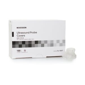 mckesson ultrasound probe cover - disposable hygienic protection for accurate ultrasound detection, latex-free, non-lubricated, individually packaged, 1 in x 9 in, 100 count, 1 pack