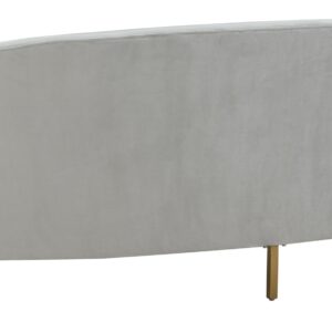 SAFAVIEH Couture Collection Primrose Light Grey Velvet/Gold Curved Sofa (Fully Assembled)