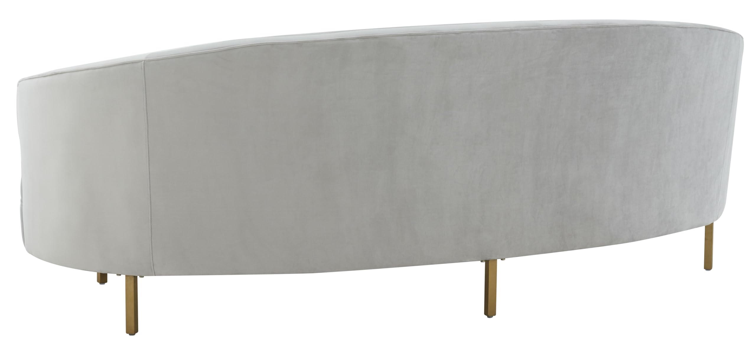 SAFAVIEH Couture Collection Primrose Light Grey Velvet/Gold Curved Sofa (Fully Assembled)