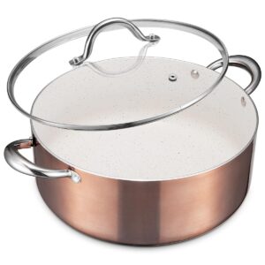 BEZIA 8 Quart Cooking Pot with Lid, Nonstick Stock Pot/Stockpot with Lid, Induction Pot for Cooking, Kitchen Pots, Stew Pots, Soup Pots for All Stovetops, Oven Safe