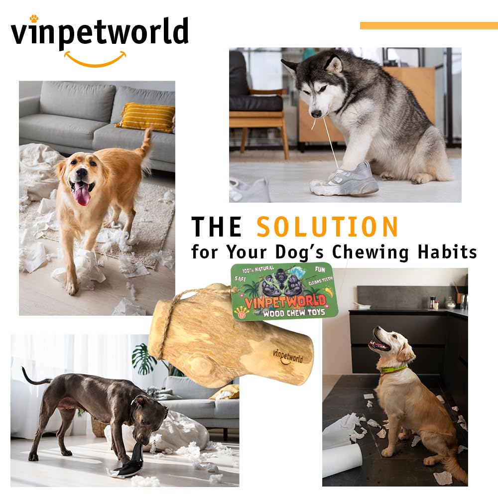 VINPETWORLD Dog Chew Toy - Large Stick - Boost Your Dog's Chewing Joy with This Safe, Natural, and Long-Lasting Pet Stick from Real Coffee Wood, Perfect for Your Joyful Four-Legged Friend