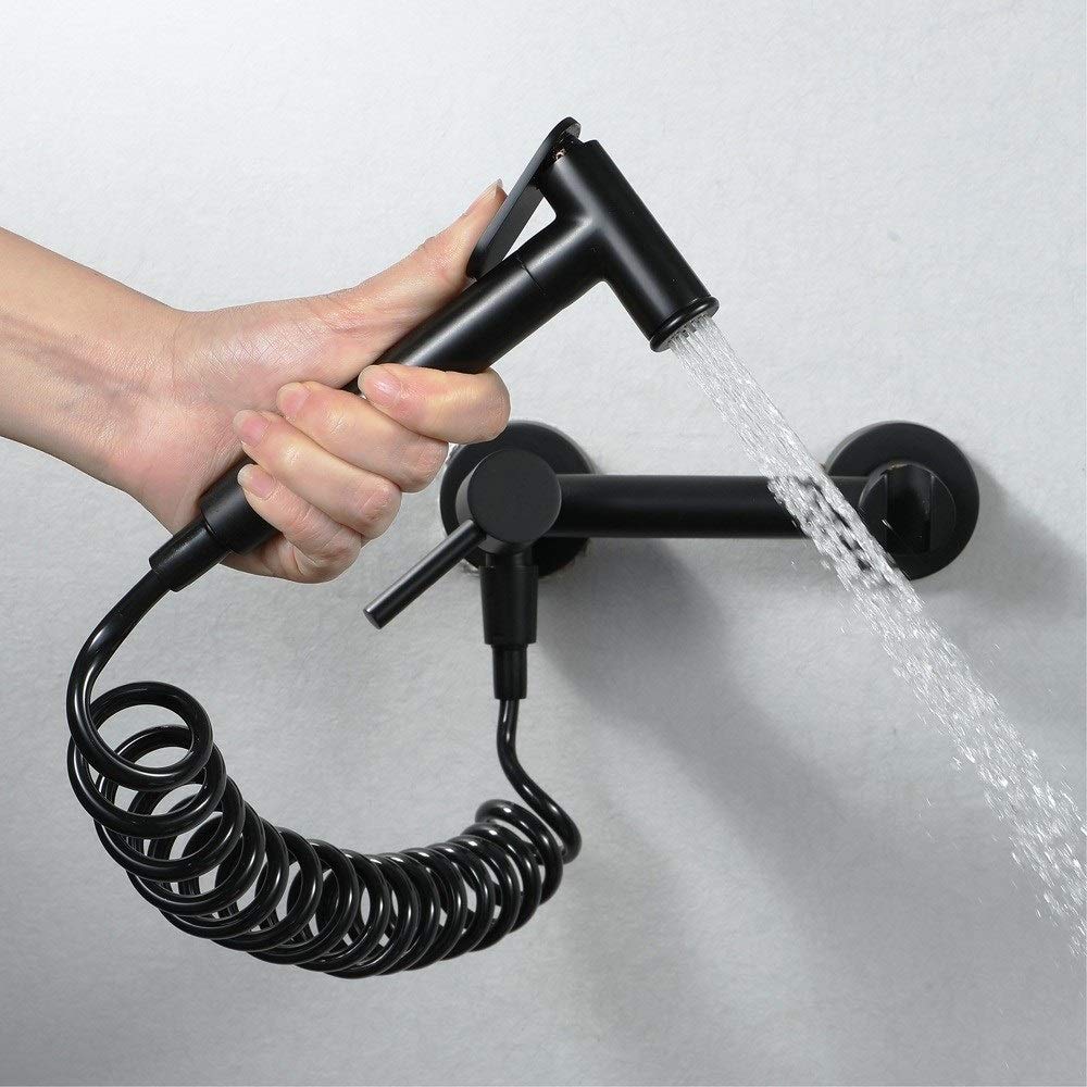 FairUo Faucet Bidet Hot and Cold Women's Wash Spray Gun Toilet Flusher Handheld Sprayer Wc Bathroom Rinse Wall-Mounted Hose Suit Pet Bathtub, Toilet, Pissing, Water Splash, Floor Cleaning