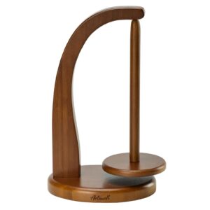 yarn holder for knitting and crocheting,crochet gift for knitting lovers,wooden yarn spinner for crochet by artowell (walnut color)