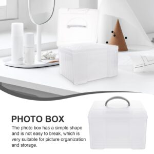 DOITOOL Photo Storage Box Organizer with Inner Cases and Handle Craft Storage Solution for Pictures Organization and Easy Access Ideal for Photo Archiving and Keeping Memories Safe