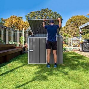 Absco Pool Pump Cover - Versatile Horizontal Storage Shed | 5 x 5 ft | Easy Assembly | Woodland Gray | Ideal for Pool, Trash Cans, Garden & Pool Equipment | SNAPTiTE Assembly System | Safety Features