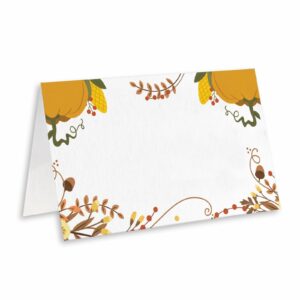 thanksgiving day table place card, 25-piece tent style cards set, special paper easy-to-write and foldable, seating cards for thanksgiving day party, food labels -g02