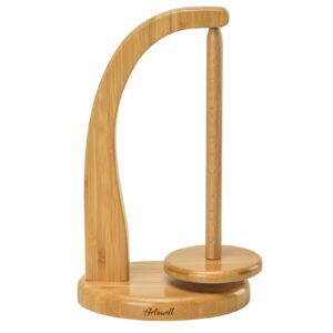 yarn holder for knitting and crocheting,crochet gift for knitting lovers,wooden yarn spinner for crochet by artowell (original bamboo color)