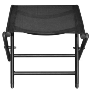 CUMYZO Folding Footstool Black Aluminum and Textilene 2.1kg/4.62lb