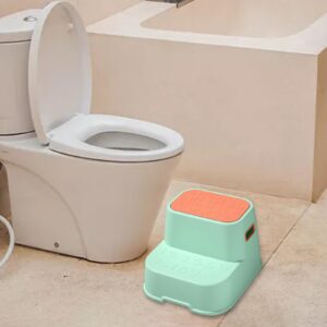 AMLESO Step Stool, 2 Step Stool, Sturdy Portable Toilet Stool, Bedside Step Stool, for Bedroom Kitchen Kitchen and Toilet Training Entryway, Green