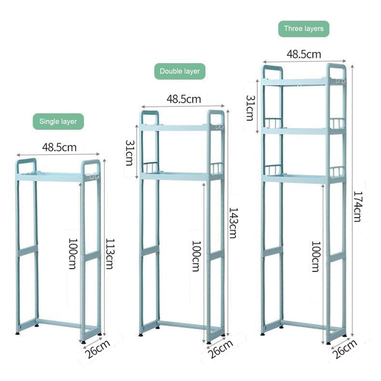 HASMI Bathroom Storage Over The Toilet, Toilet Shelf Organizer Cabinet, Fit Most Toilets, Space-Saving, Easy Assembly