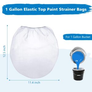 Xsourcer Paint Strainer Bags, 12 Pieces 1 Gallon White Fine Mesh Filter Bag, Bucket Elastic Opening Strainer Bags Hydroponic Paint Filter Bag for Paint Gardening