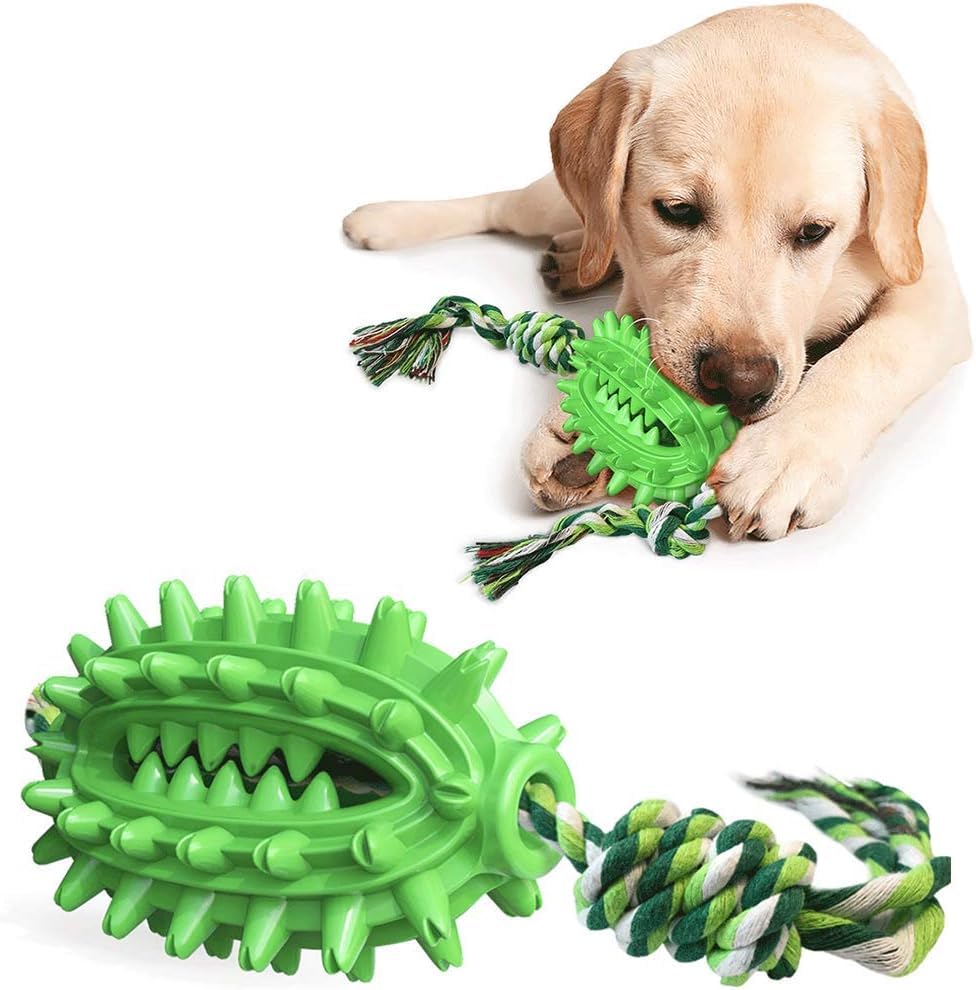 Dog Chew Toys Dog Toothbrush Stick Teeth Cleaning Brush Dental for Small Medium Large Dog, Rubber Dog Squeaky Toys for Aggressive Chewers Cactus Tough Toys Interactive for Training Cleaning Teeth