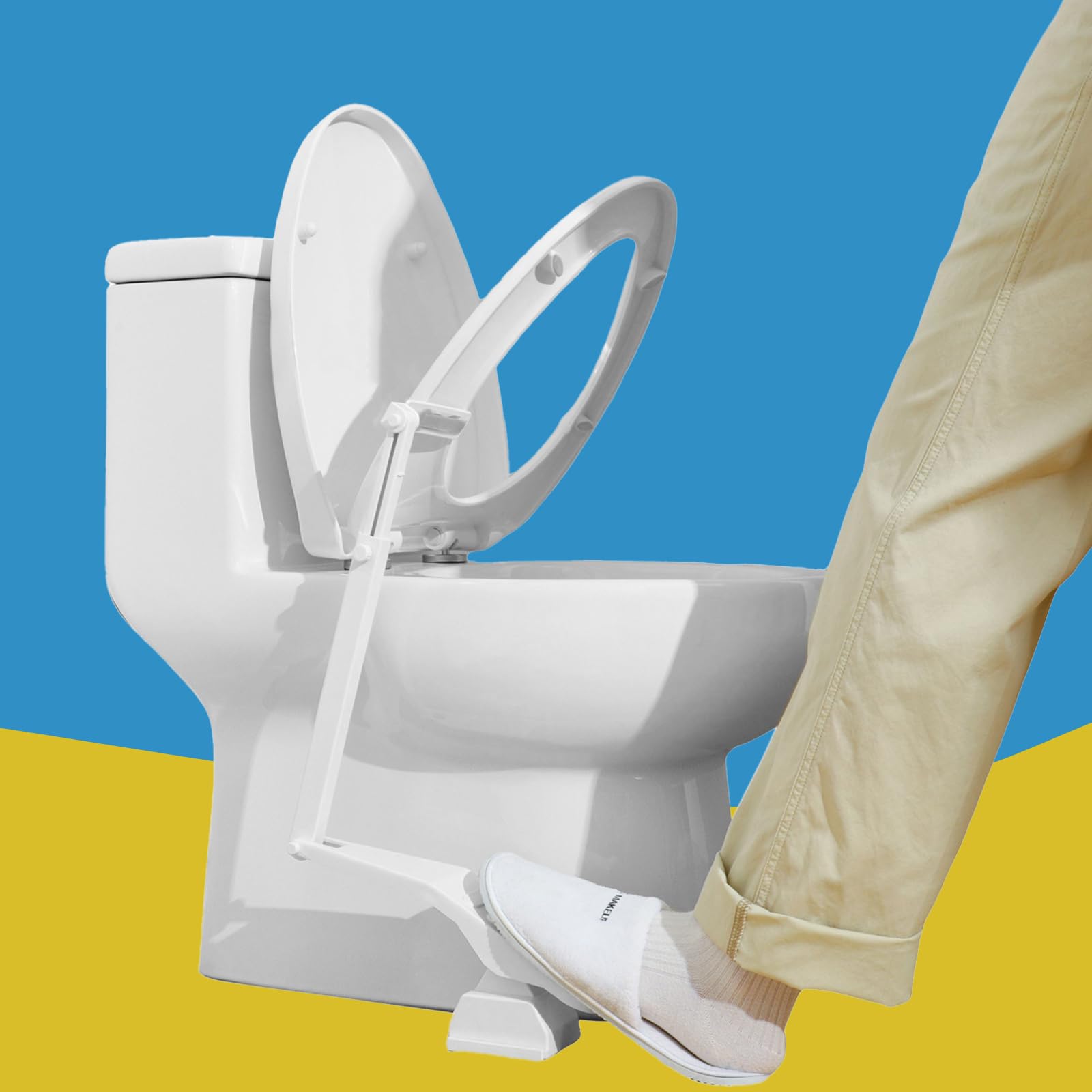 Neessno Toilet Seat Lifter Foot Pedal, Touch Free Toilet Seat Lift，Prevent Dirty Hands Easy Application, and Strong Double-Sided Waterproof Adhesive