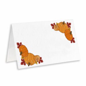 thanksgiving day table place card, 25-piece tent style cards set, special paper easy-to-write and foldable, seating cards for thanksgiving day party, food labels -g01