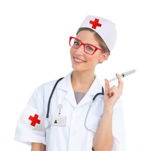 Halloween Costume Accessory,4Pcs Nurse Costume Set Sexy Halloween Cosplay Role Play Party Fancy Dress(Include Nurse Hat Headband and3pcs Accessories)