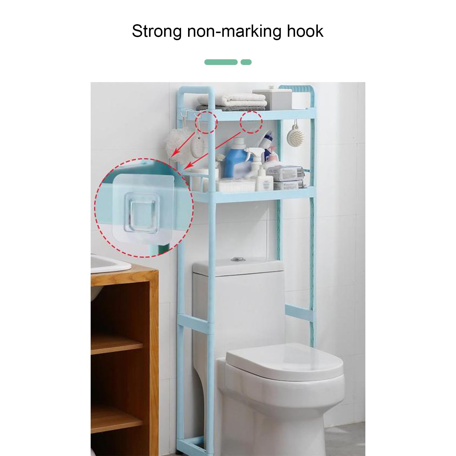 HASMI Bathroom Storage Over The Toilet, Toilet Shelf Organizer Cabinet, Fit Most Toilets, Space-Saving, Easy Assembly