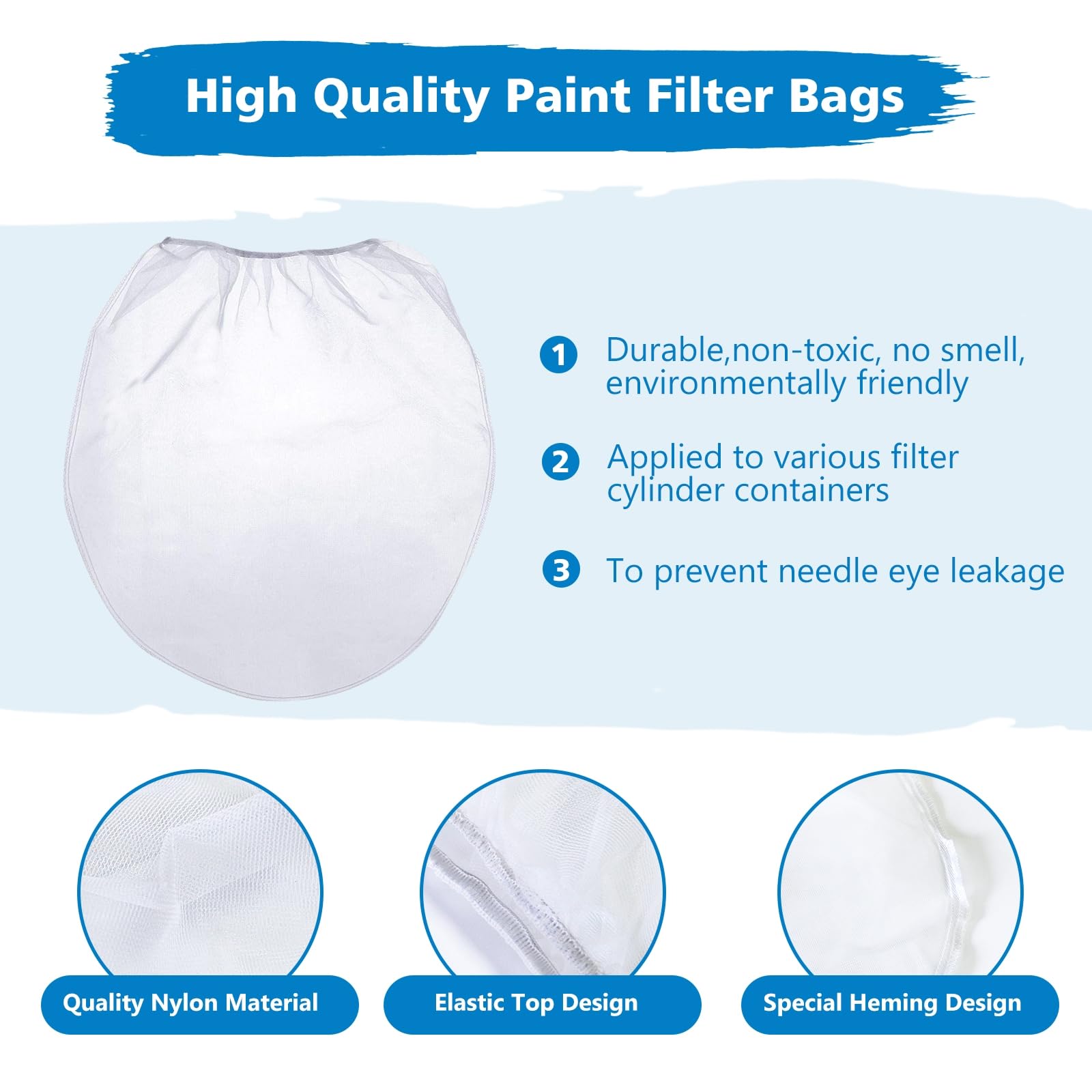 Xsourcer Paint Strainer Bags, 12 Pieces 1 Gallon White Fine Mesh Filter Bag, Bucket Elastic Opening Strainer Bags Hydroponic Paint Filter Bag for Paint Gardening