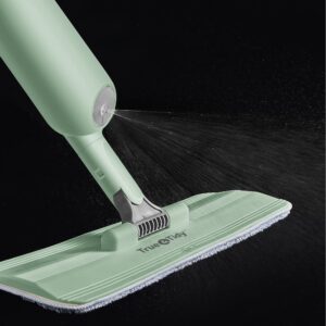 True & Tidy Spray Mop for Floor Cleaning Wet Spray Mop with 12 oz Refillable Bottle and 4 Washable Microfiber Pads Home or Commercial Use Dry Wet Flat Mop for Hardwood Laminate Wood Ceramic (Mint)