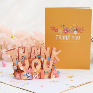 Sharonlily Thank You Pop Up Card, 3D Popup Thank You Gift Cards, Teacher Appreciation Card Thanks Giving Card for Parents, Friends, Colleague, Doctor