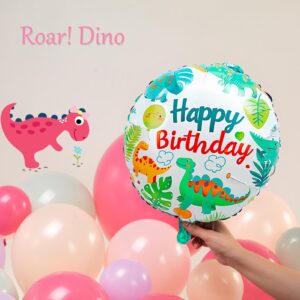 Pink Dinosaur balloon garland kit 150pcs Pastel Pink green Purple balloon and Foil Dinosaur balloon & footprint sticker for Girl Dino theme birthday Baby Shower decorations