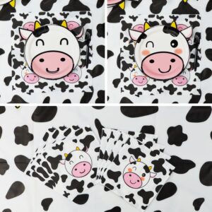 81 Pcs Cow Print Party Supplies, 40 Pcs Cow Shape Party Plates, 20 Cow Pattern Napkins, 20 Pcs Forks, 1 Pcs Cow Print Table Cover for Girl Boy Kid Birthday, Baby Shower, Farm Animal Theme Party