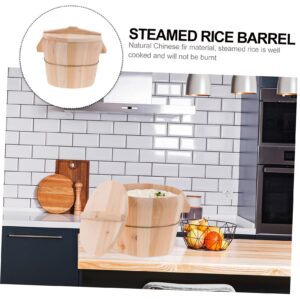 1set Rice Steamer Kitchen Gadget Wooden Bucket Rice Bucket for Kitchen Creative Steamed Bucket Rice Steamed Bucket Wooden Steamer Kitchen Steamer Kitchen Supply Rice Cooker