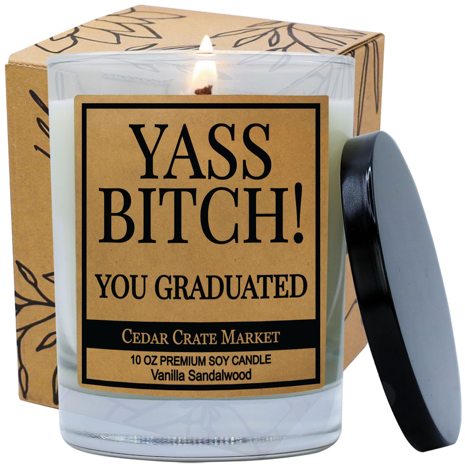 Scented Candle Gifts for Graduation | Funny Graduation Candles Gifts for Women Men, I Love You Gift Ideas for Best Friend, BFF, Her, Him, Daughter, Son, Sister - Vanilla Sandalwood